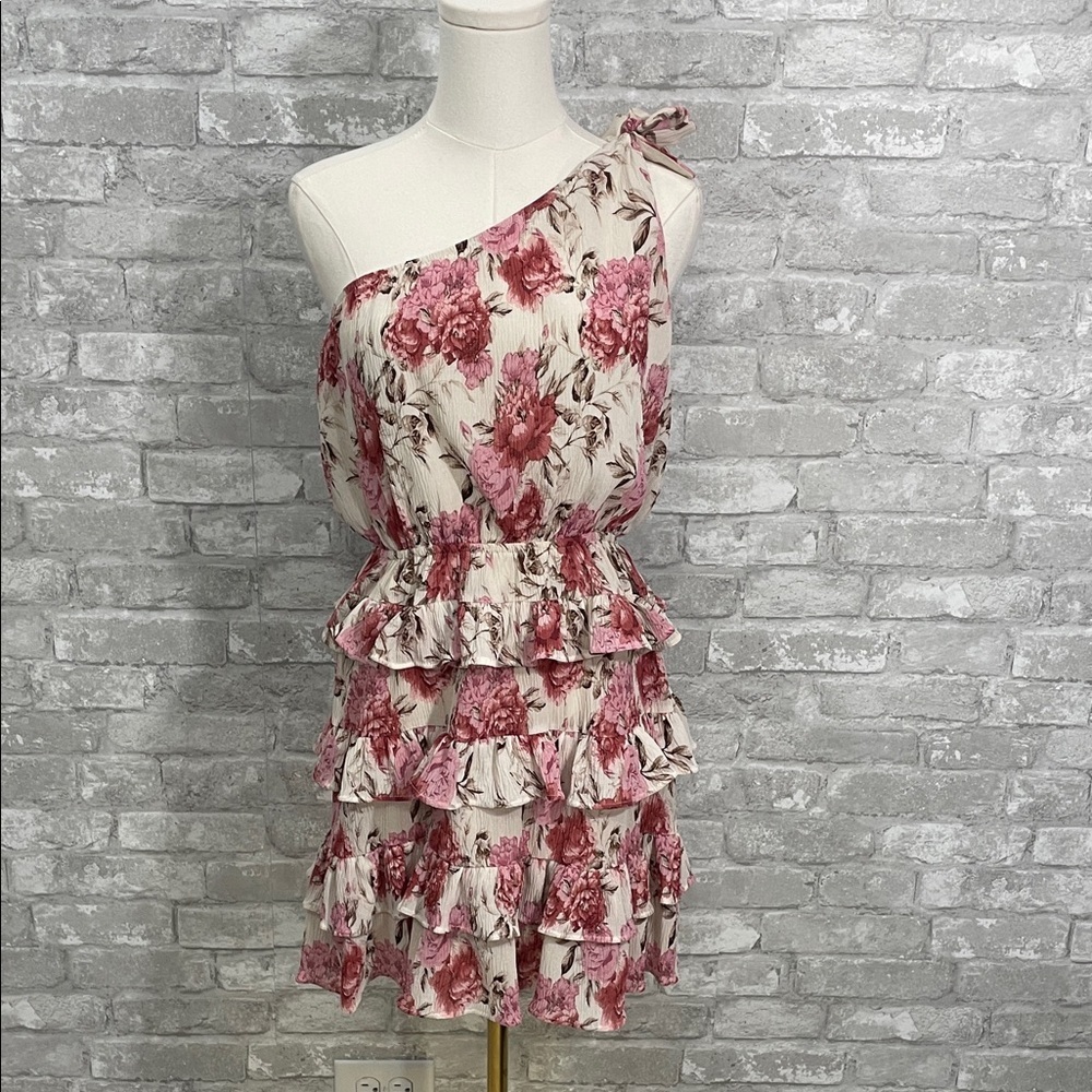 Aiyana Elegant One-Shoulder Floral Dress